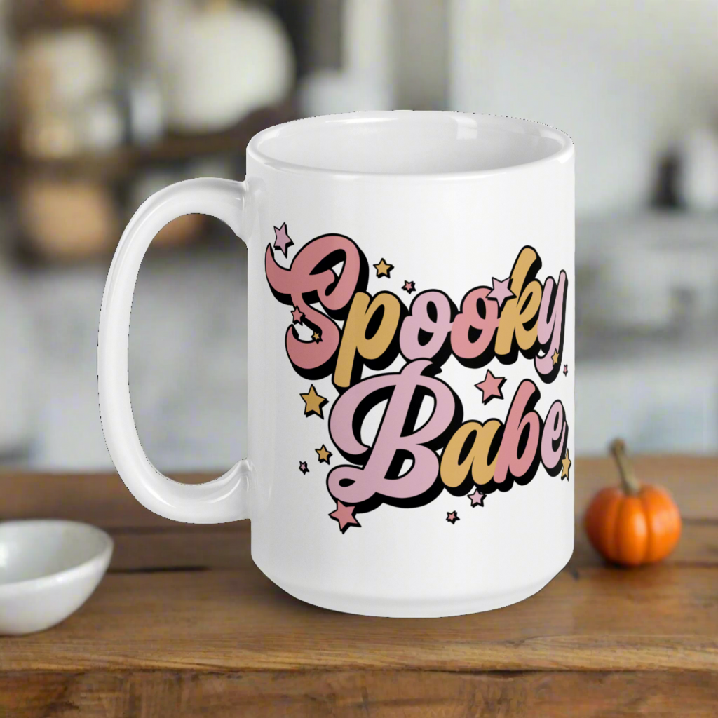Spooky Babe Stars Halloween Glossy Mug