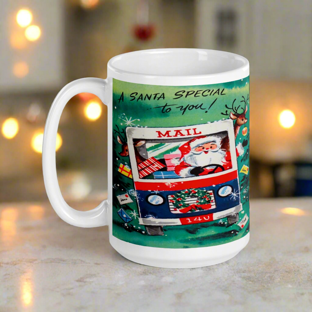 Santa Mail Carrier Christmas Glossy Coffee Mug