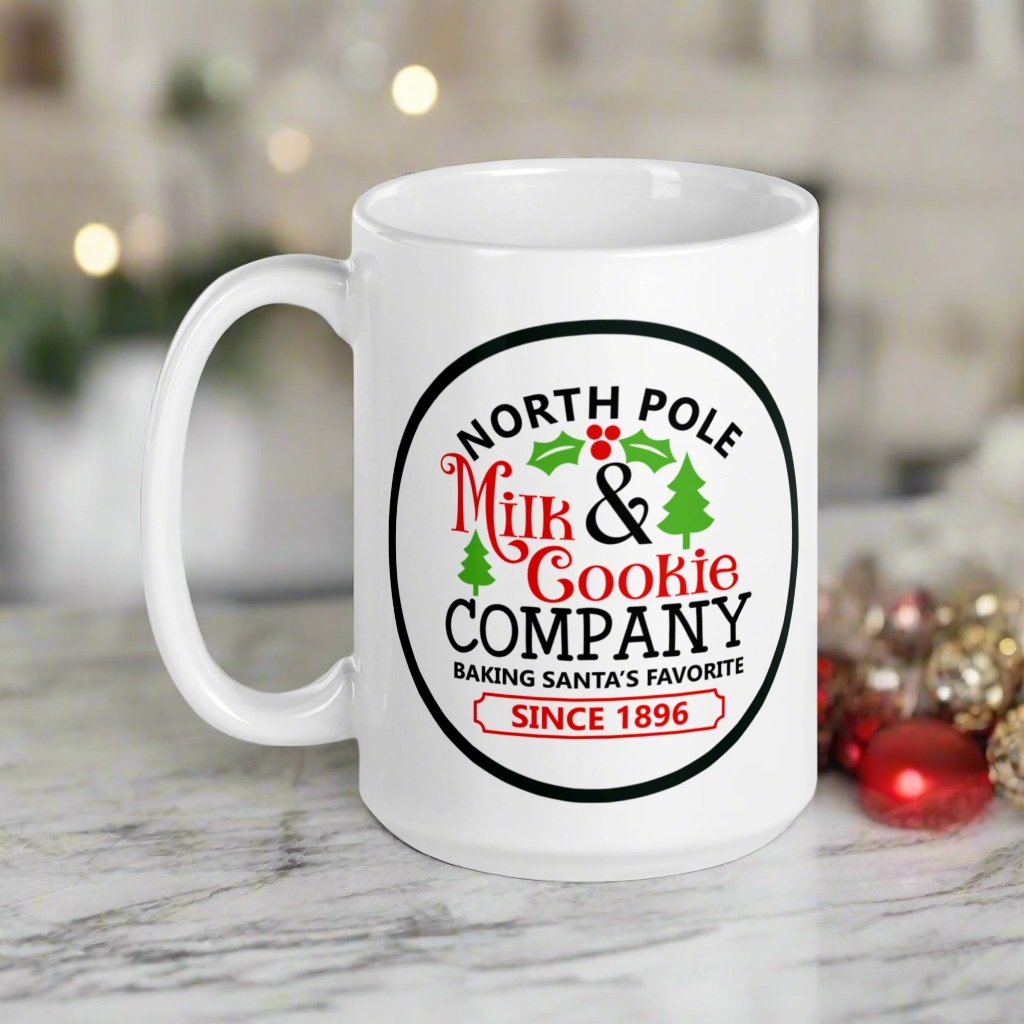Santa's Milk and Cookie Company Christmas Glossy Coffee Mug