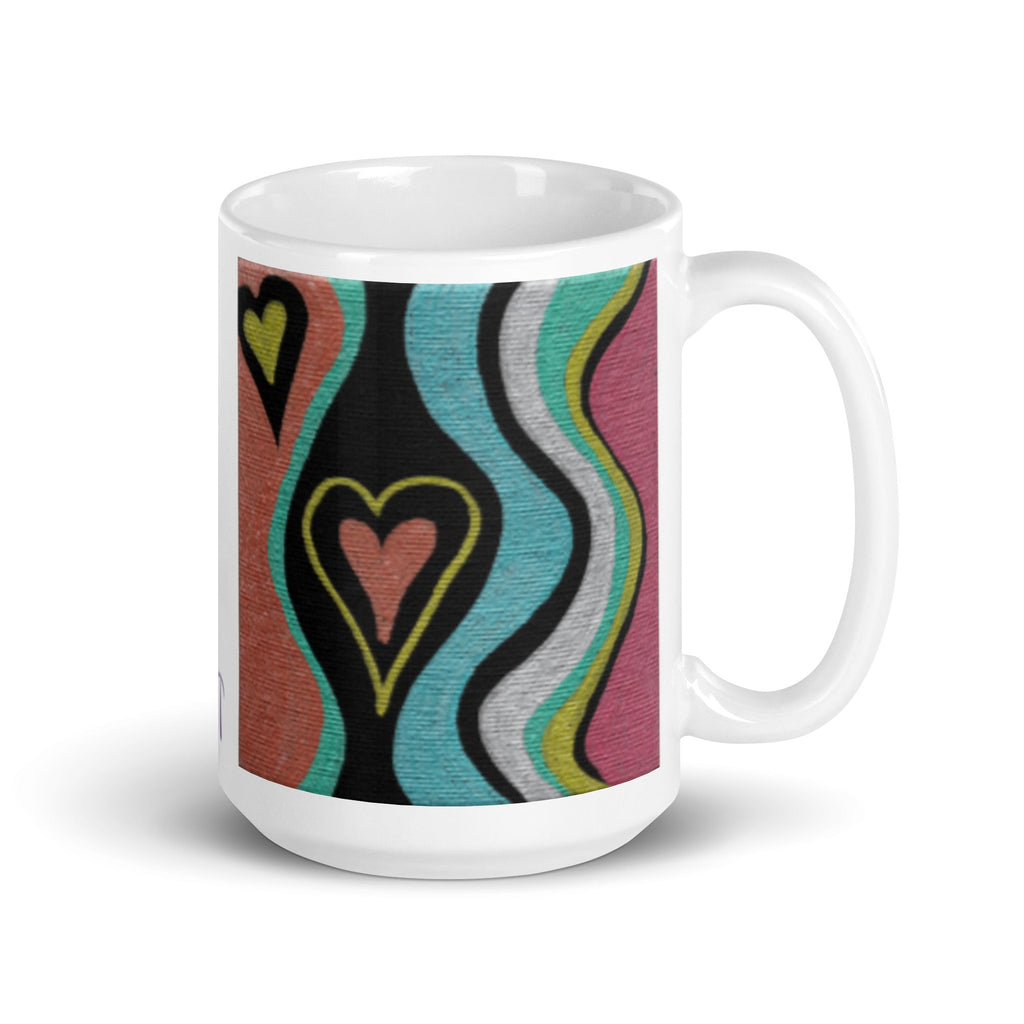 Love Finds A Way - Original Artwork by Caden Caraco on White Glossy Mug - Available in 12, 15, and 20 Ounces