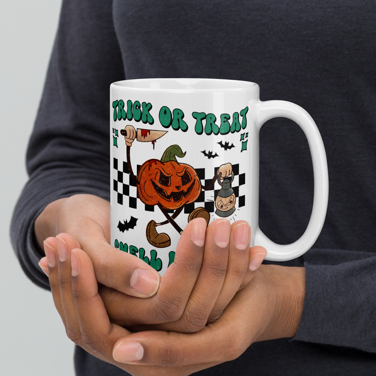 Trick Or Treat Smell My Feet Jack O Lantern Halloween Retro Style Coffee Mug