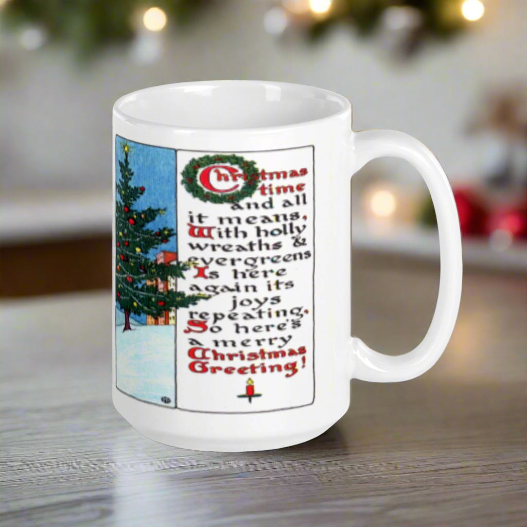 Christmas Greetings Poem Glossy Coffee Mug