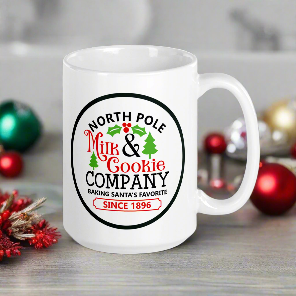 Santa's Milk and Cookie Company Christmas Glossy Coffee Mug