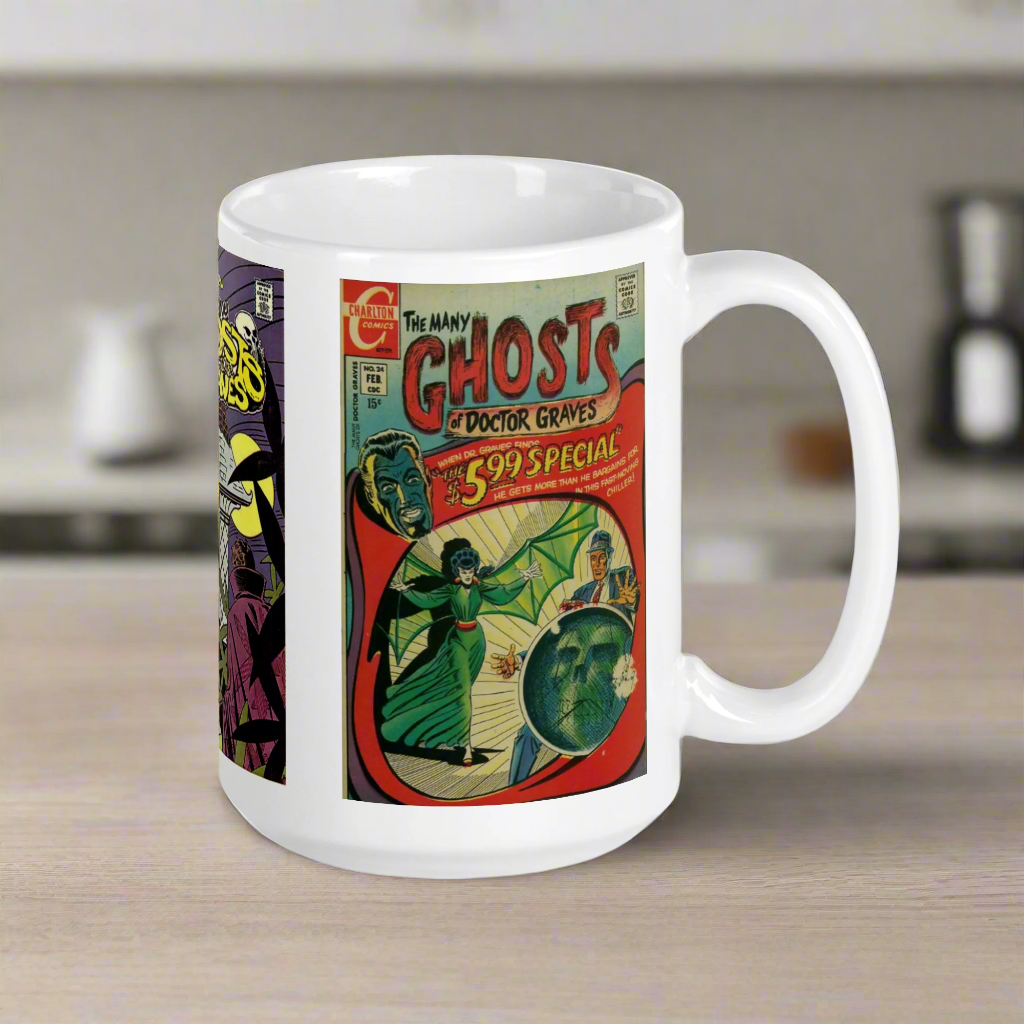 The Many Ghosts of Dr. Graves Vintage Horror Comic Book Cover Halloween Glossy Coffee Mug
