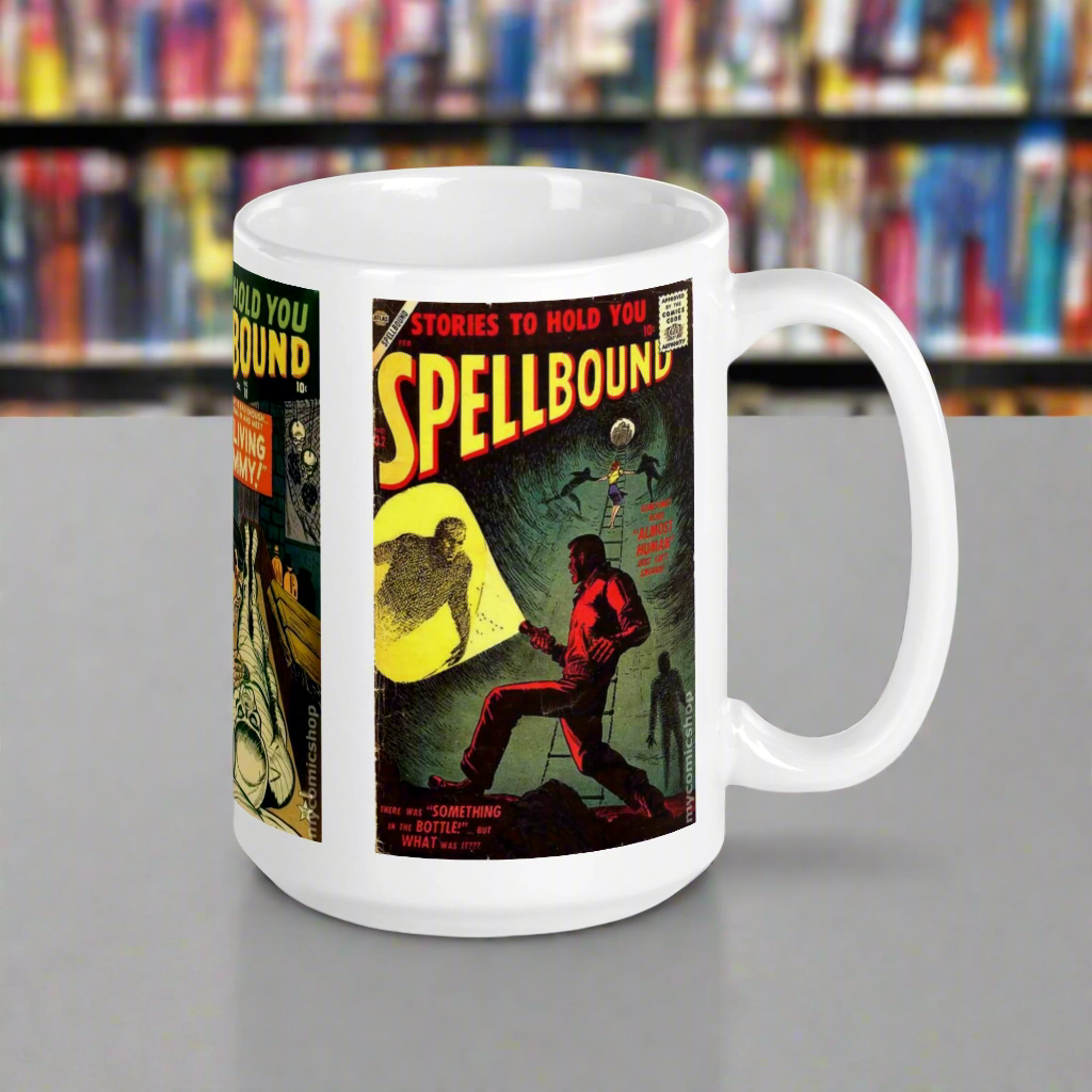Stories To Hold You Spellbound Retro Vintage Comic Book Covers Halloween Glossy Coffee Mug