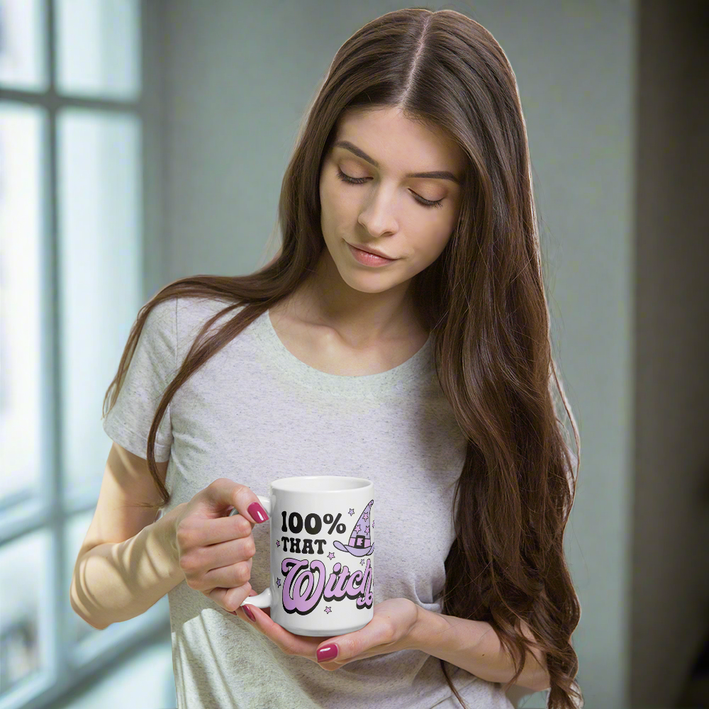 100% That Witch Halloween Celestial Glossy Coffee Mug