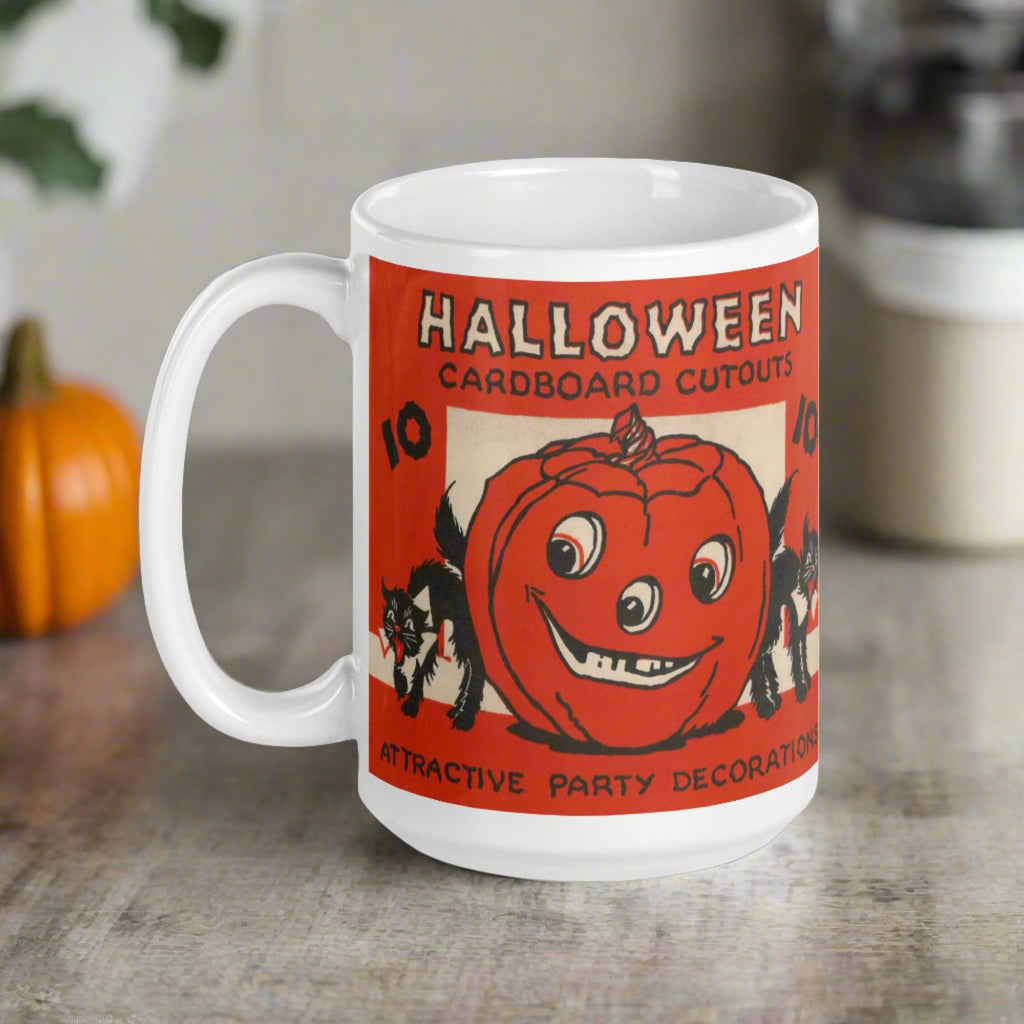 Halloween Cardboard Cutouts Decorations Black Cats Retro Halloween Glossy Coffee Mug