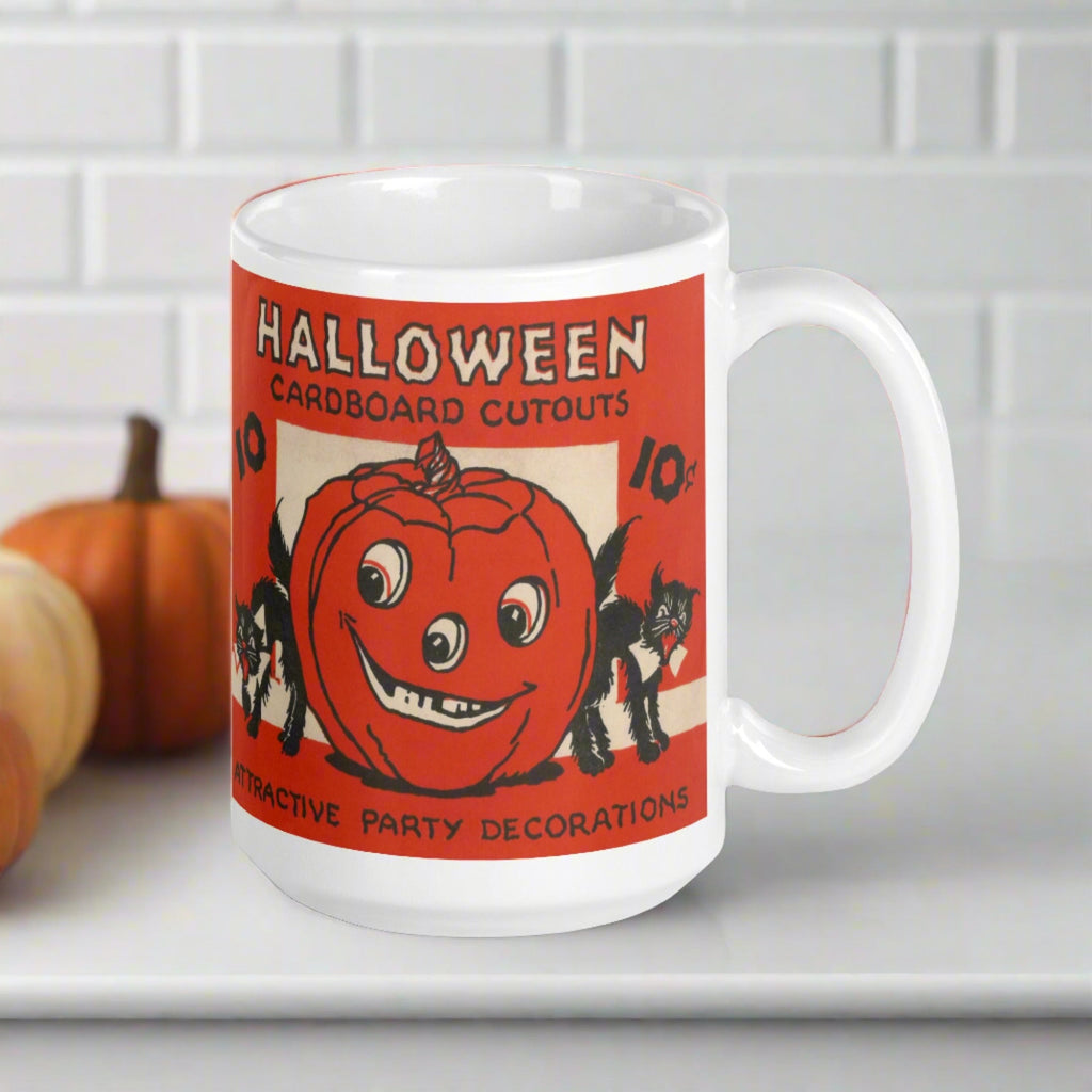 Halloween Cardboard Cutouts Decorations Black Cats Retro Halloween Glossy Coffee Mug