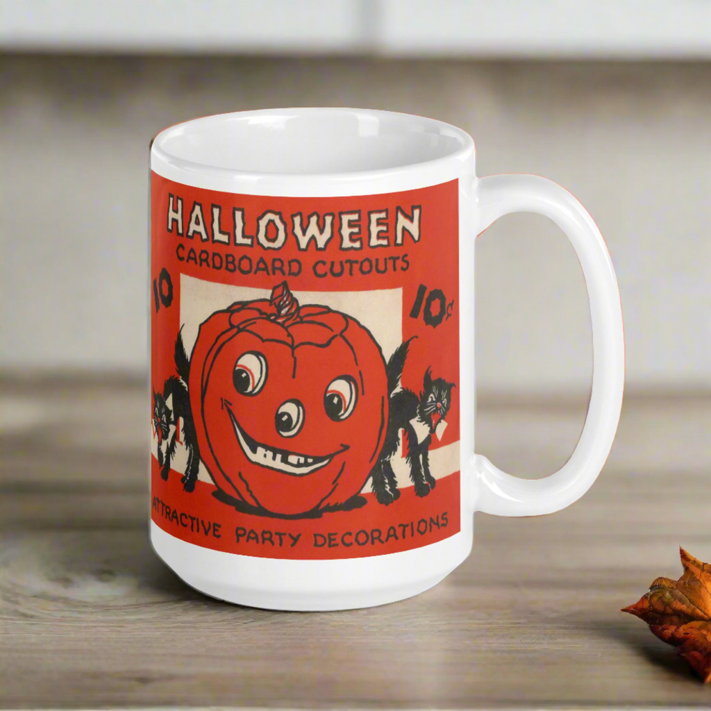 Halloween Cardboard Cutouts Decorations Black Cats Retro Halloween Glossy Coffee Mug