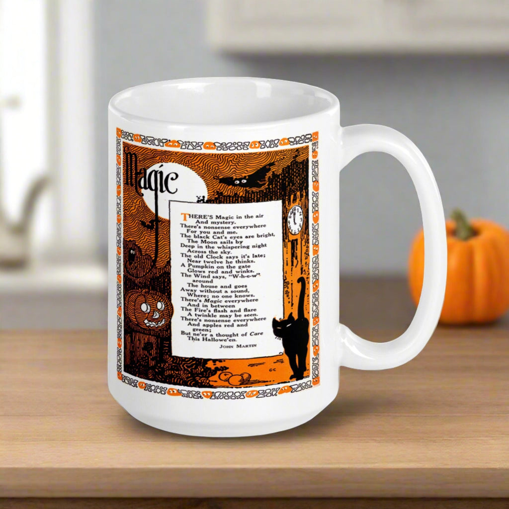 Magic Halloween Poem Retro Halloween Print Glossy Coffee Mug
