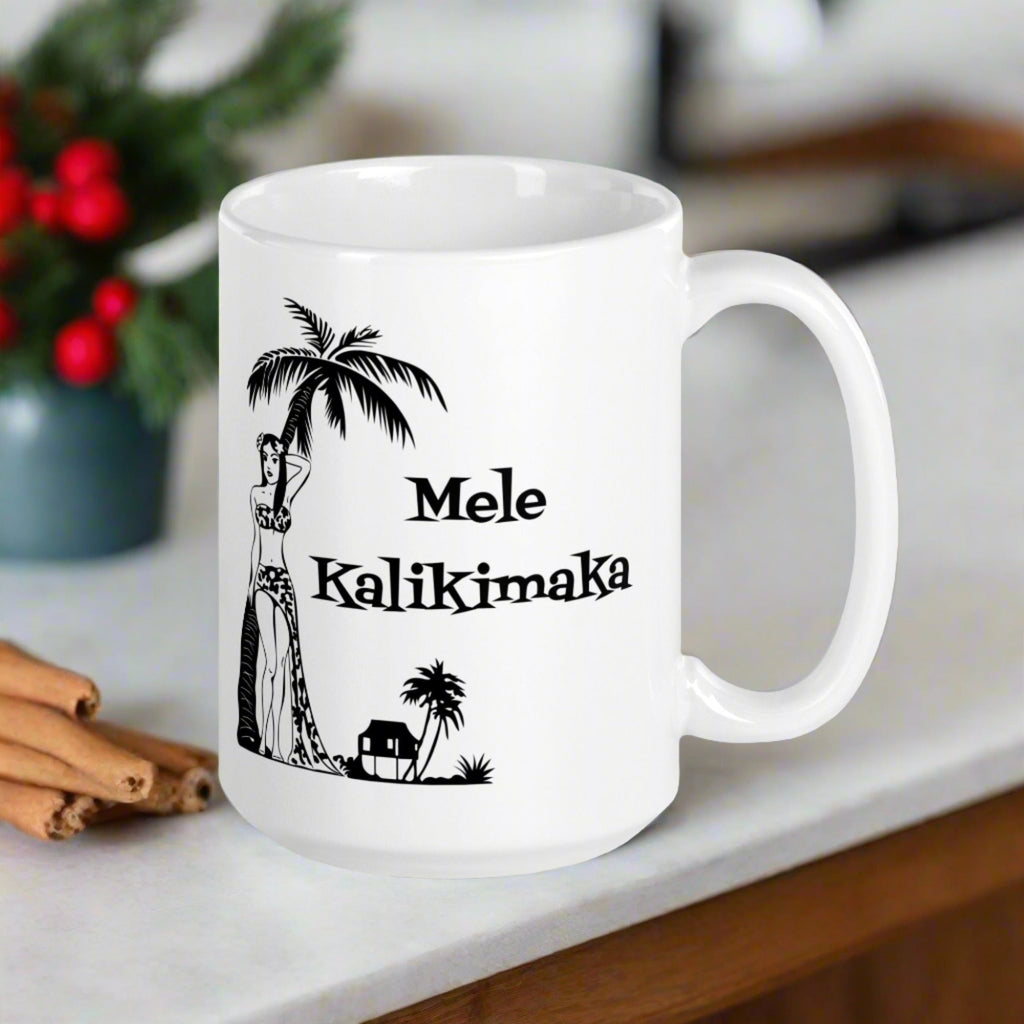 Mele Kalikimaka Atomic Era Style Christmas Glossy Coffee Mug