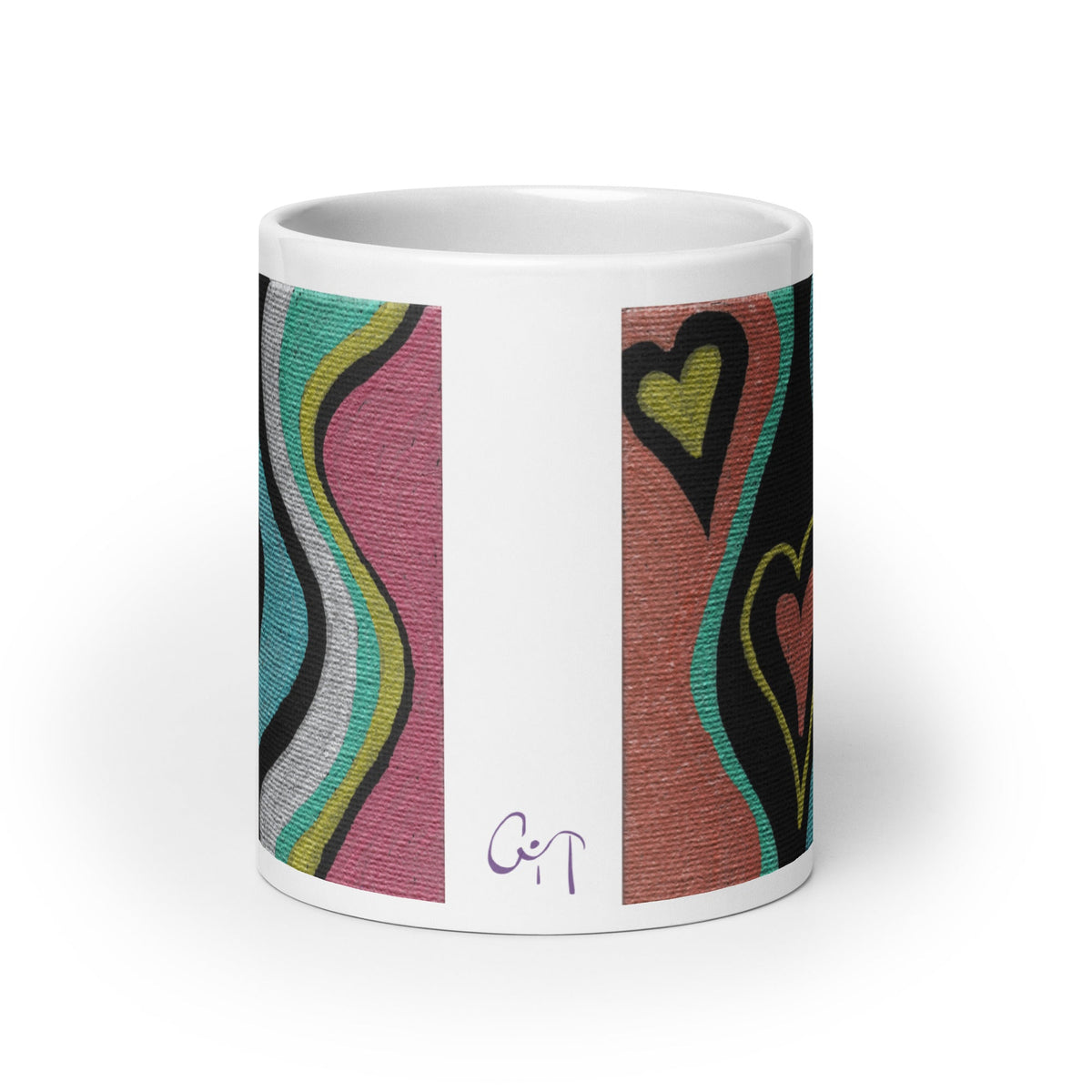 Love Finds A Way - Original Artwork by Caden Caraco on White Glossy Mug - Available in 12, 15, and 20 Ounces