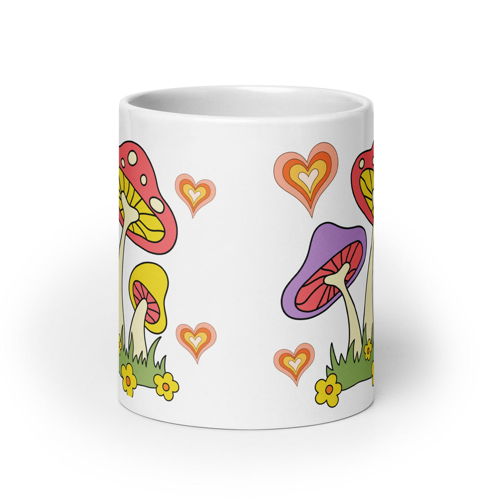 70s Retro Mushroom Coffee Mug Glossy Ceramic Mug