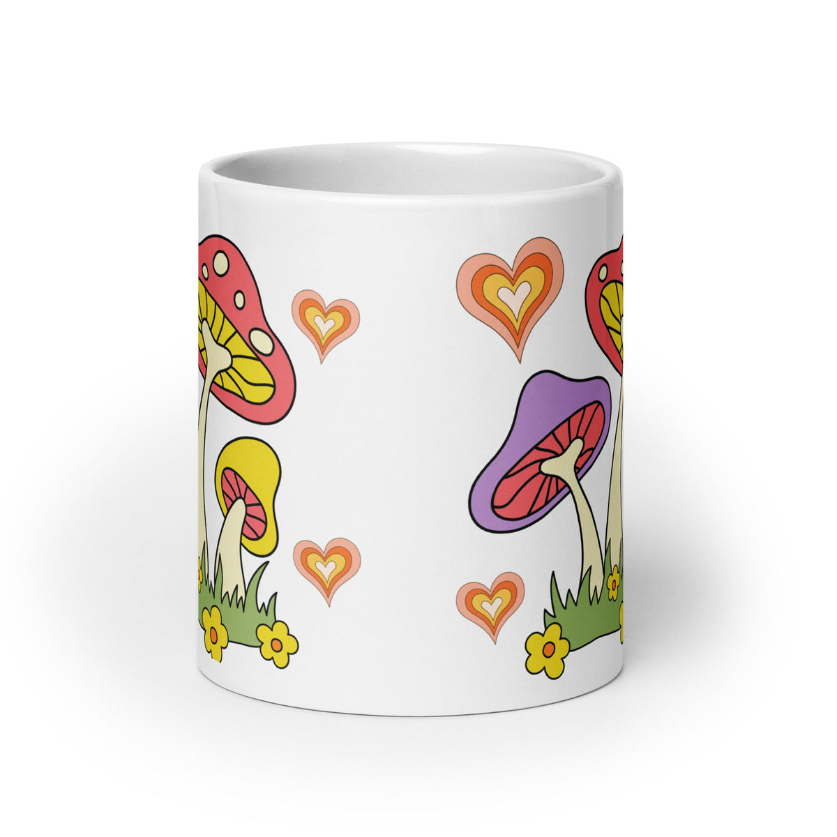 70s Retro Mushroom Coffee Mug Glossy Ceramic Mug