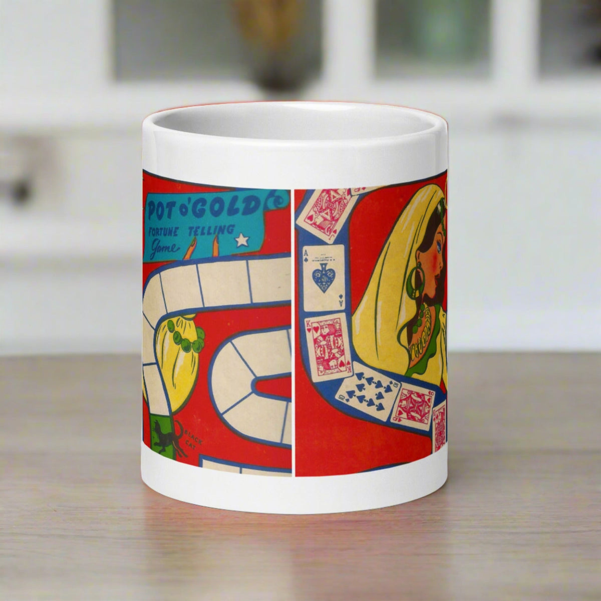 Fortune Telling Vintage Pot O'Luck Board Game Retro Halloween Glossy Coffee Mug