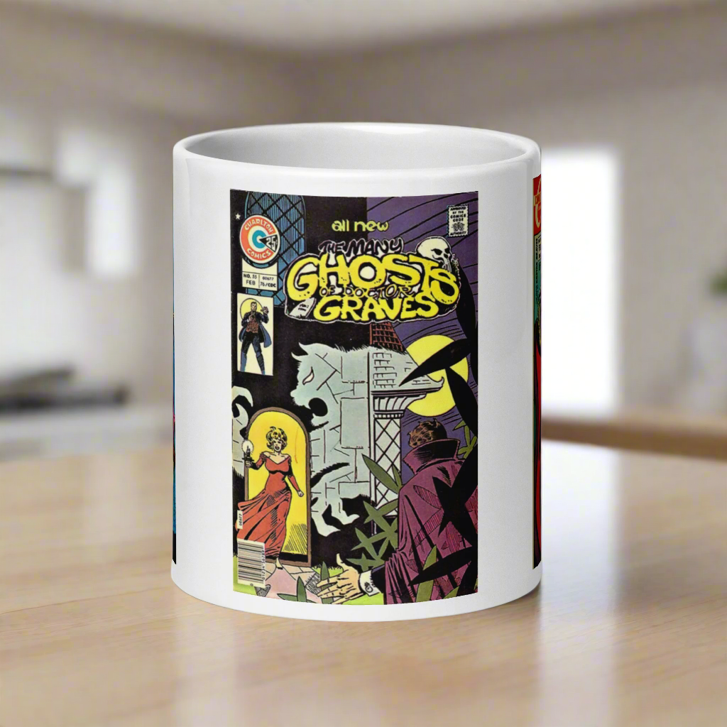 The Many Ghosts of Dr. Graves Vintage Horror Comic Book Cover Halloween Glossy Coffee Mug