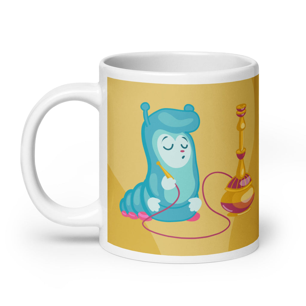 Alice In Wonderland Caterpillar White Glossy Coffee Mug Ceramic Cup