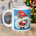 Hi Winking Retro Vintage Black Santa Glossy Coffee Mug