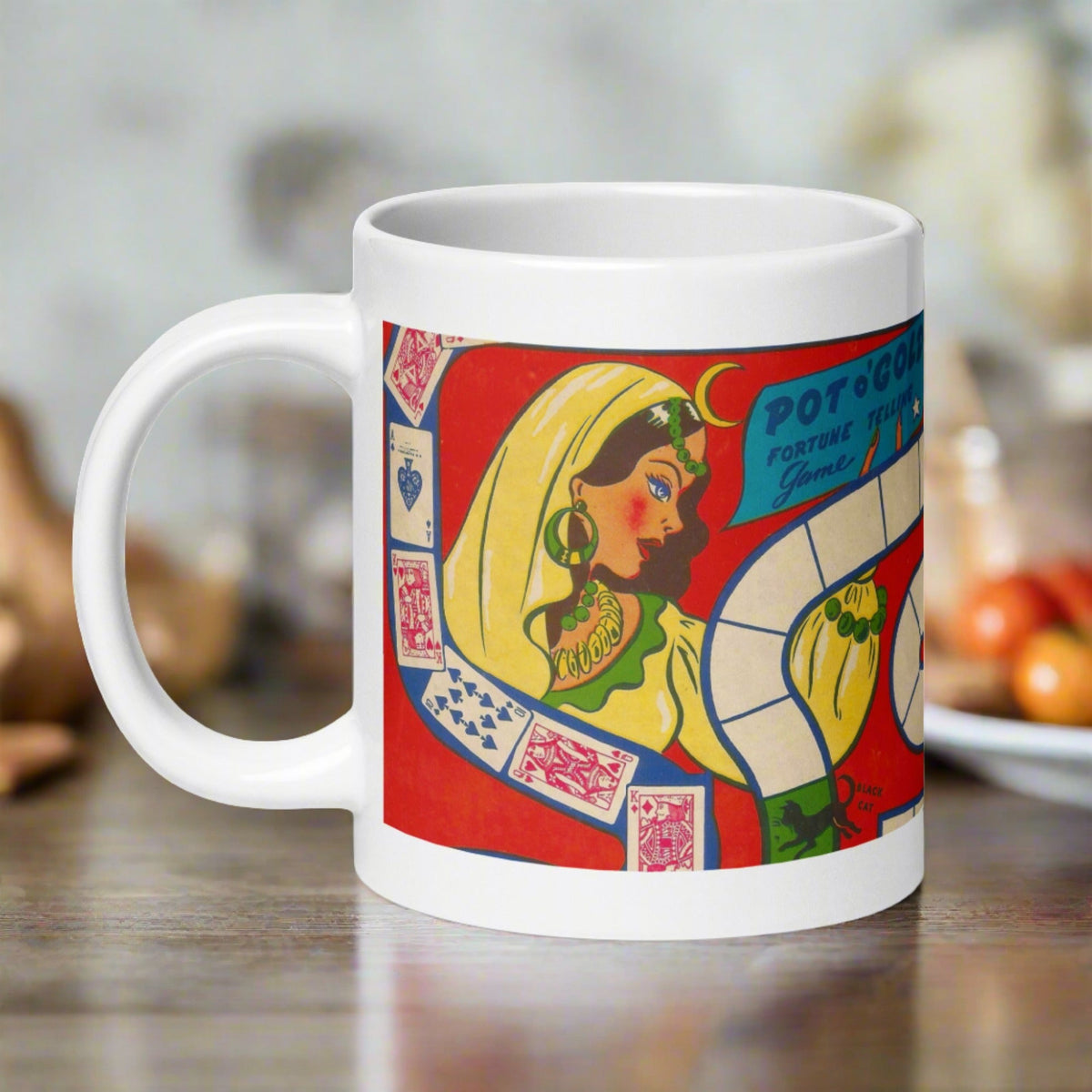 Fortune Telling Vintage Pot O'Luck Board Game Retro Halloween Glossy Coffee Mug