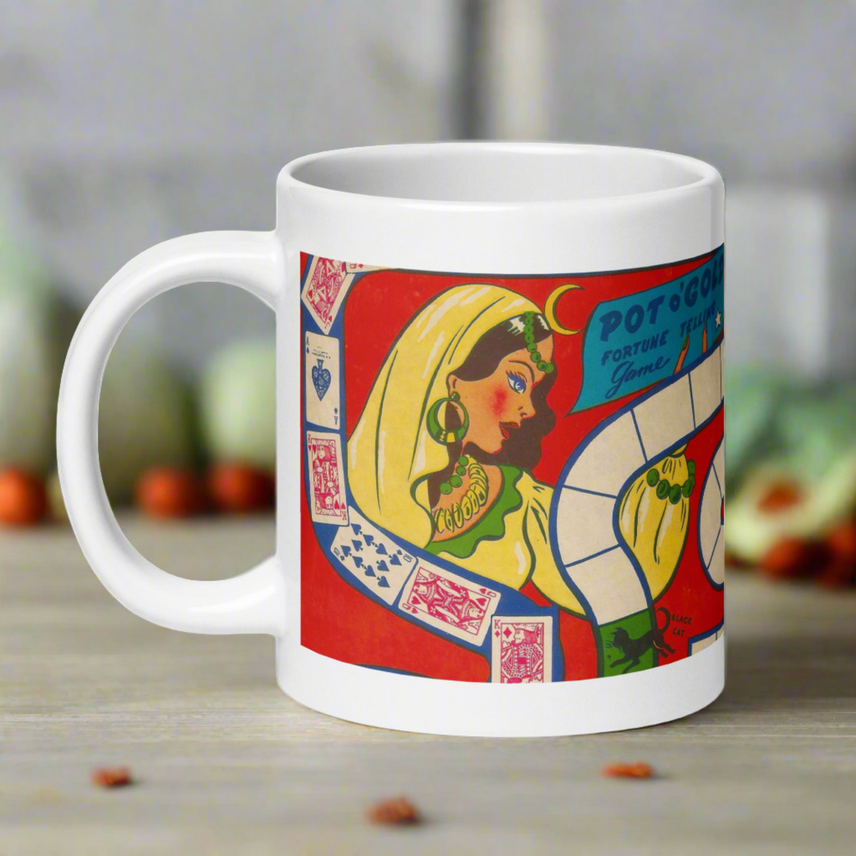 Fortune Telling Vintage Pot O'Luck Board Game Retro Halloween Glossy Coffee Mug