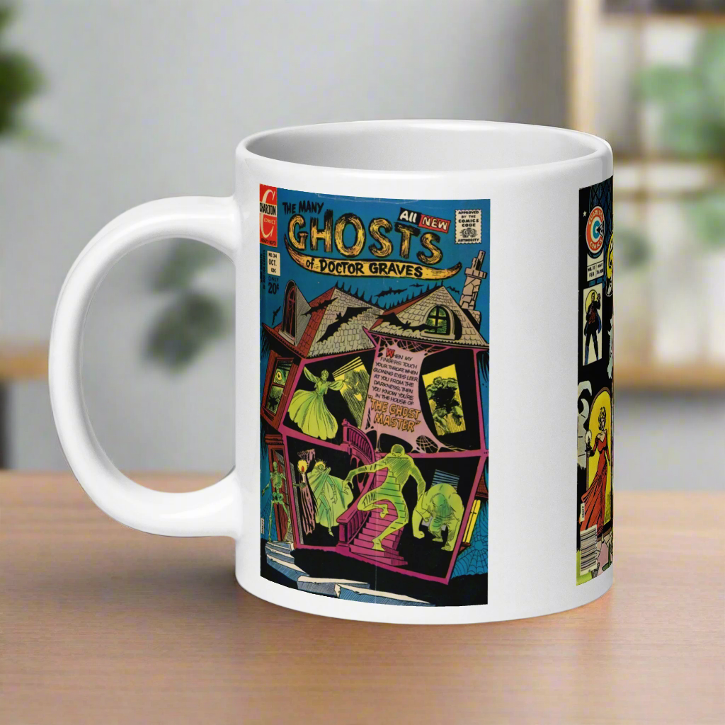 The Many Ghosts of Dr. Graves Vintage Horror Comic Book Cover Halloween Glossy Coffee Mug
