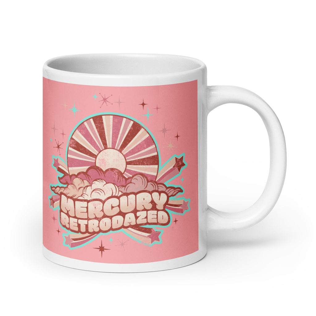 Mercury Retrodazed Astronomy Mercury Retrograde Celestial Pink Distressed Style Celestial Glossy Mug