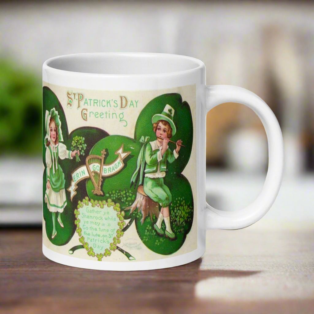 St. Patrick's Day Erin Go Bragh Vintage Irish Print Coffee Mug