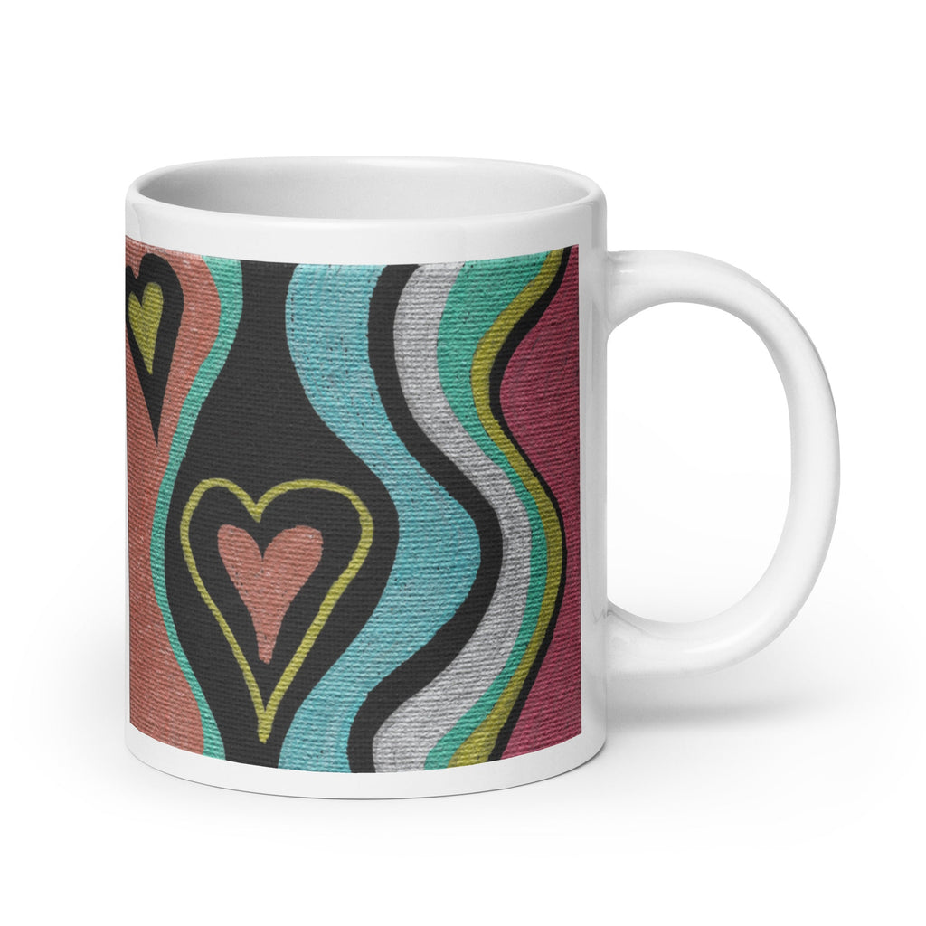 Love Finds A Way - Original Artwork by Caden Caraco on White Glossy Mug - Available in 12, 15, and 20 Ounces