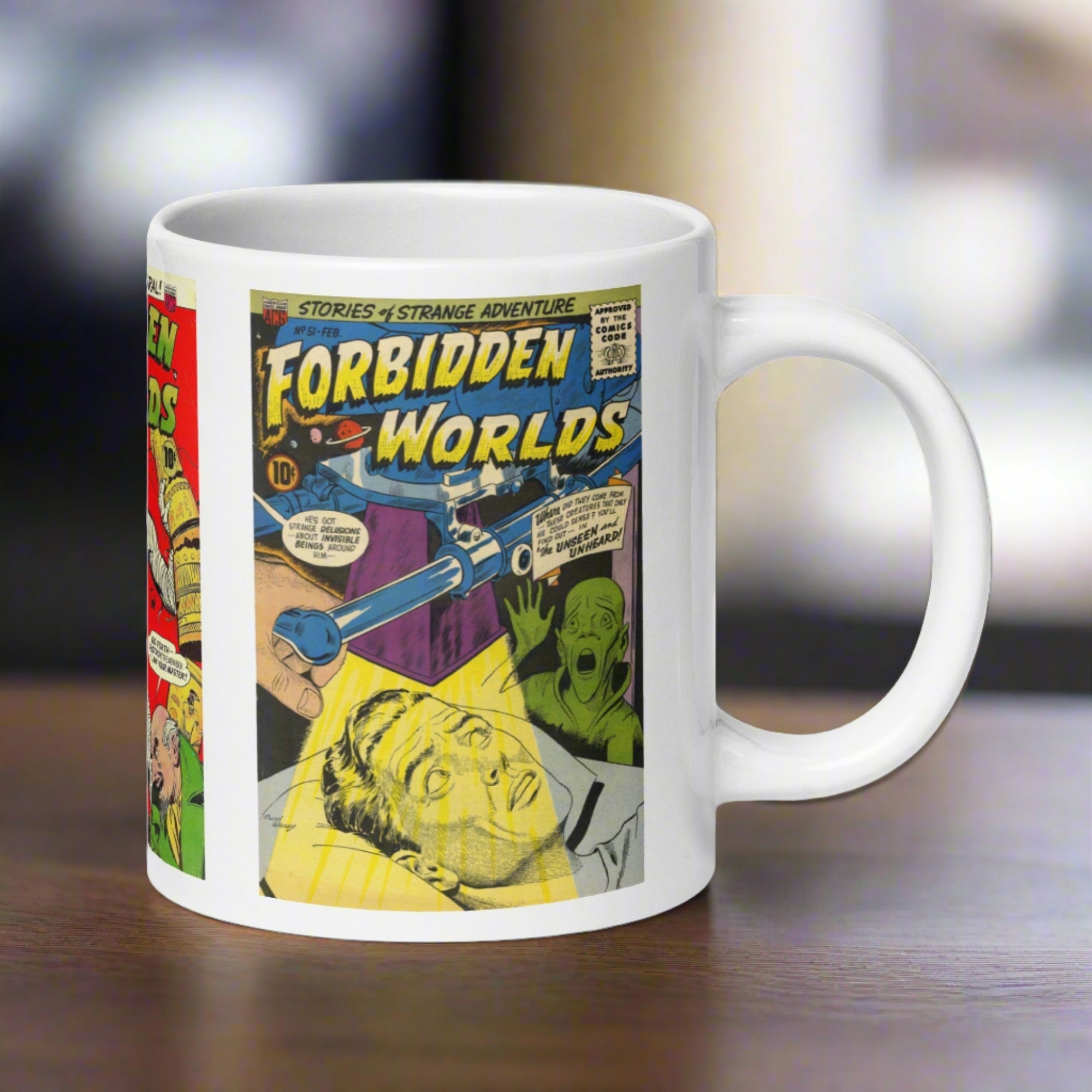 Forbidden Worlds Vintage Comic Book Covers Halloween Glossy Mug