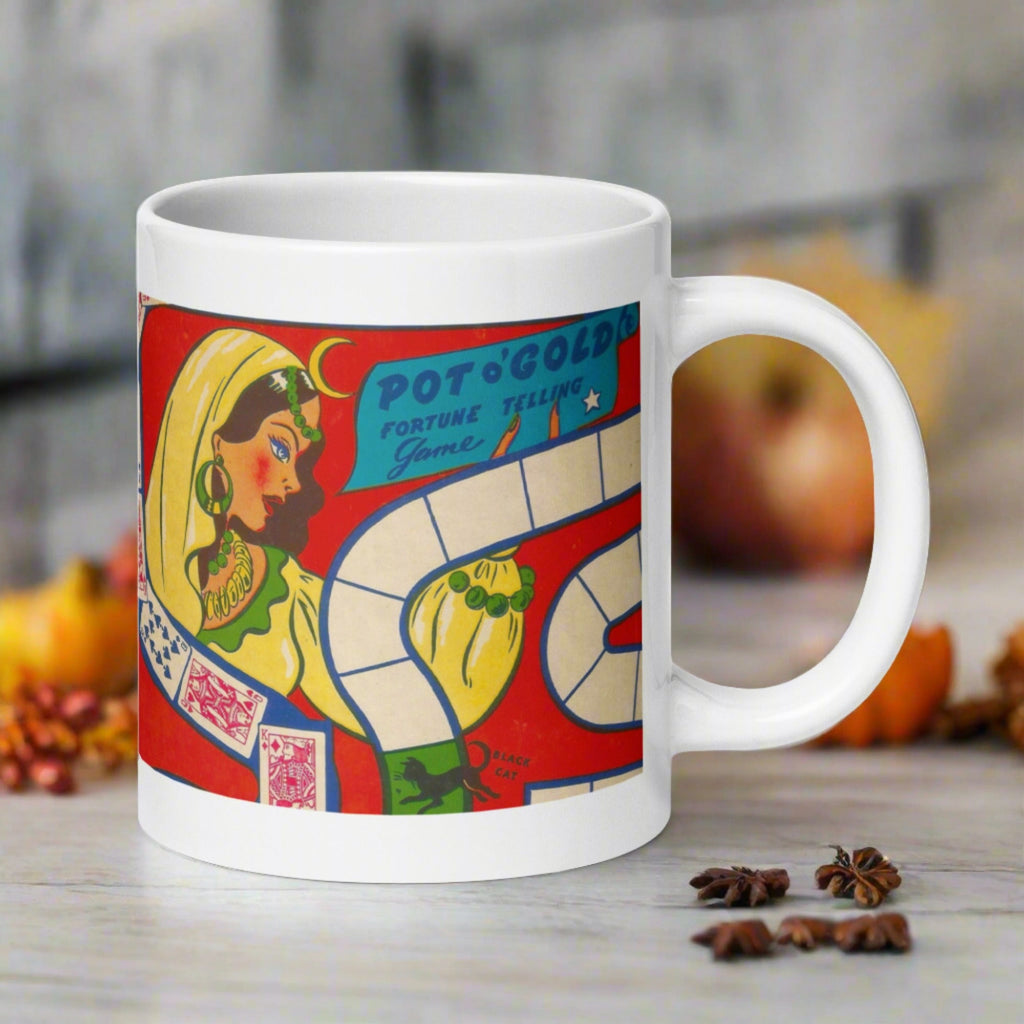 Fortune Telling Vintage Pot O'Luck Board Game Retro Halloween Glossy Coffee Mug