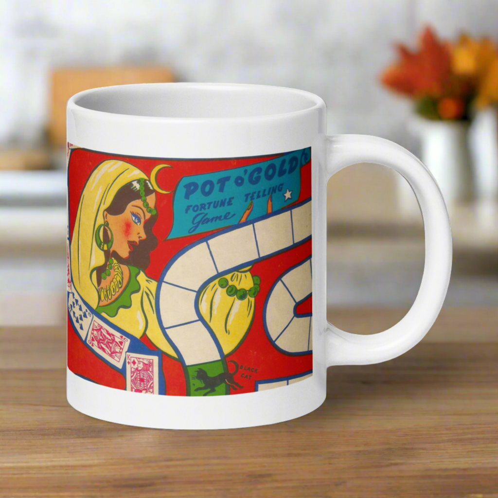 Fortune Telling Vintage Pot O'Luck Board Game Retro Halloween Glossy Coffee Mug