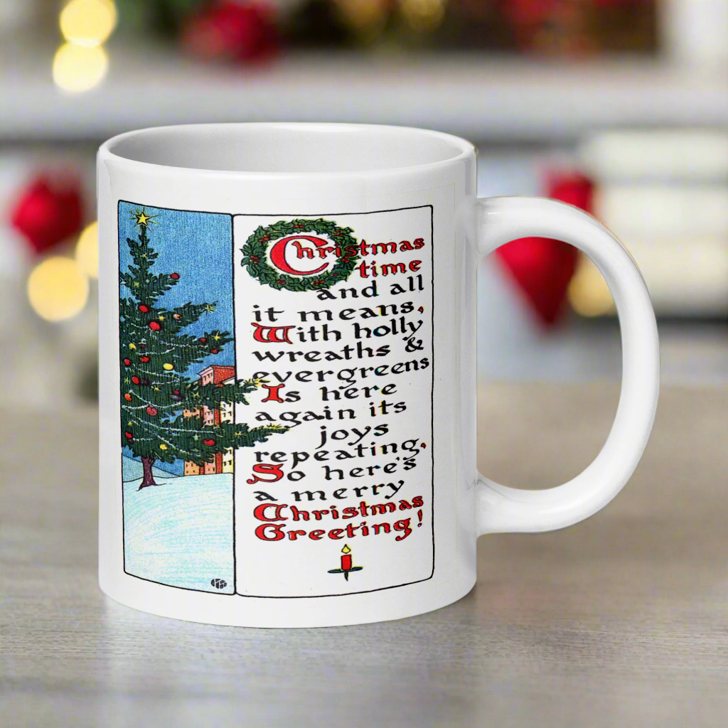 Christmas Greetings Poem Glossy Coffee Mug