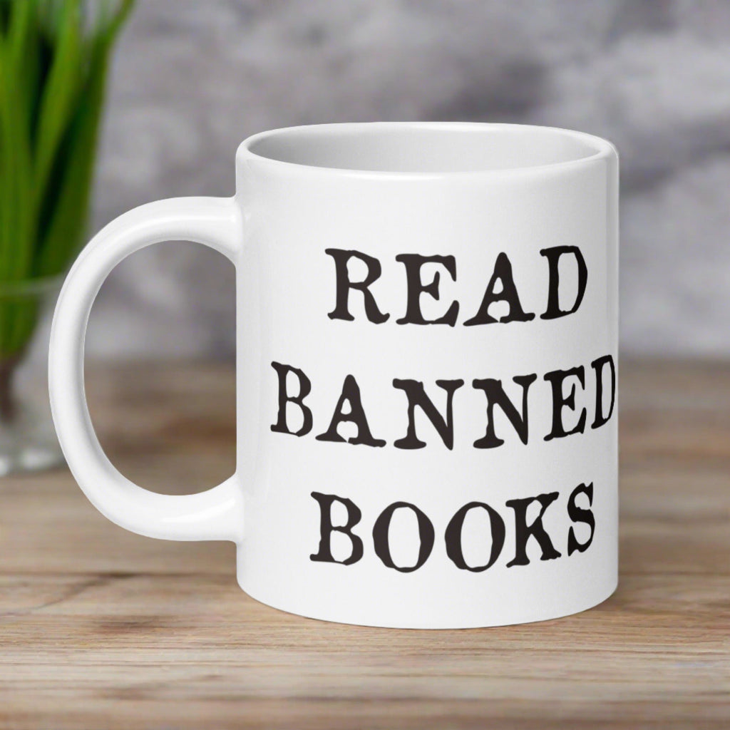 Read Banned Books Ceramic Coffee Mug