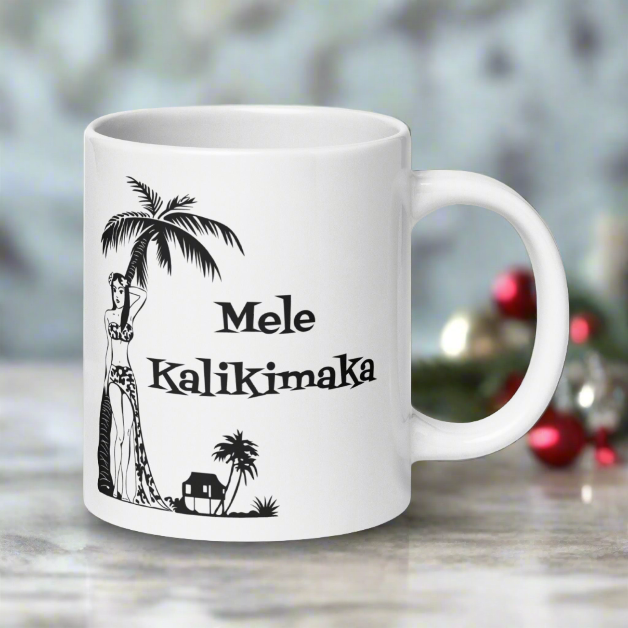 Mele Kalikimaka Atomic Era Style Christmas Glossy Coffee Mug