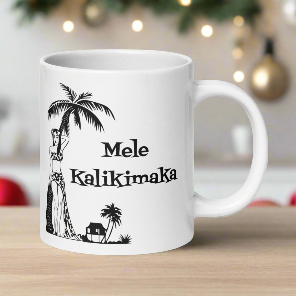 Mele Kalikimaka Atomic Era Style Christmas Glossy Coffee Mug